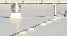 white tpo flat roofing